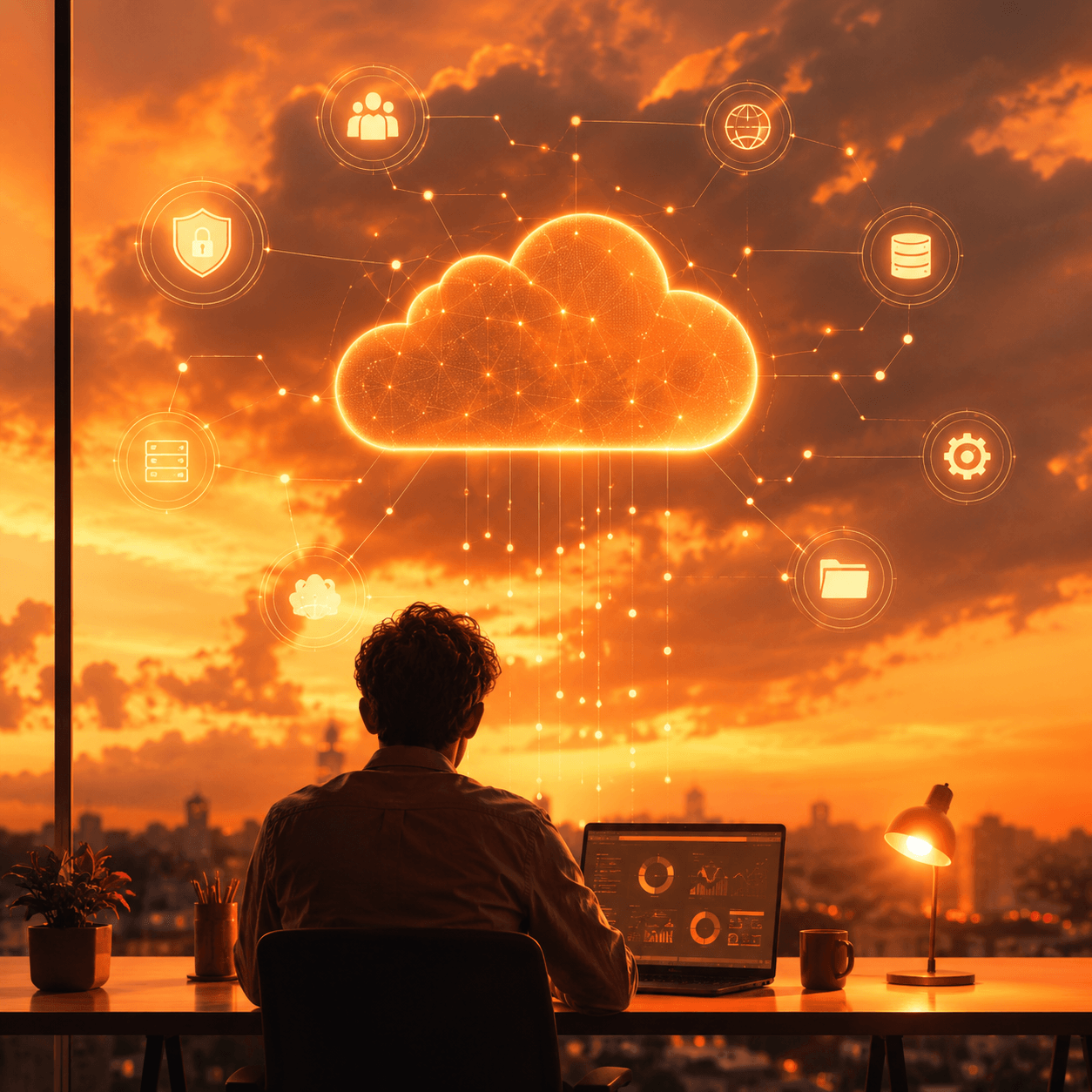 Cloud management illustration